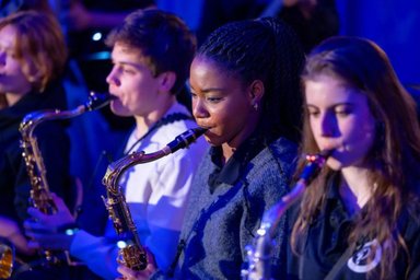 LJJO Workshop Band & Stephanie Lottermoser: The Art of Big Band Playing three teenagers who play the saxophone