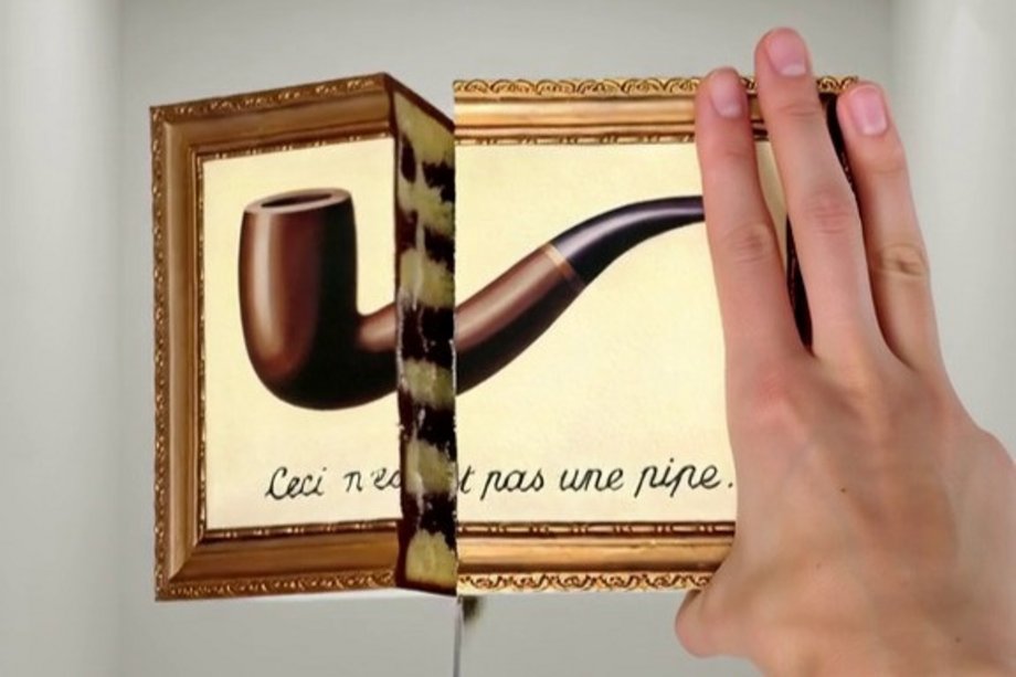 2025-12-19 the future is present Kuchen mit Bild einer Pfeife und französischem Untertext "dies ist keine Pfeife"