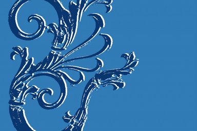 Ornament vor blauem Hintergrund