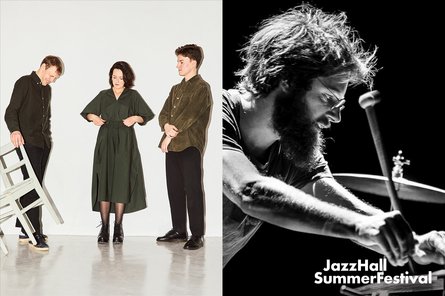 2025-07-14 Britta Virves Trio / Julian Sartorius Solo Collage von Personen