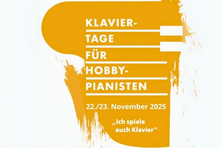 2025-11-22-23 Klaviertage 2025 Grafik mit ockerfarbenem Piano