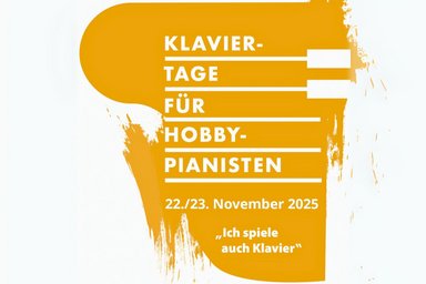 Grafik mit ockerfarbenem Piano