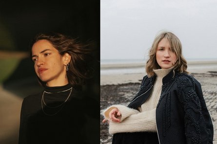 zwei Künstlerinnenporträts in Collage