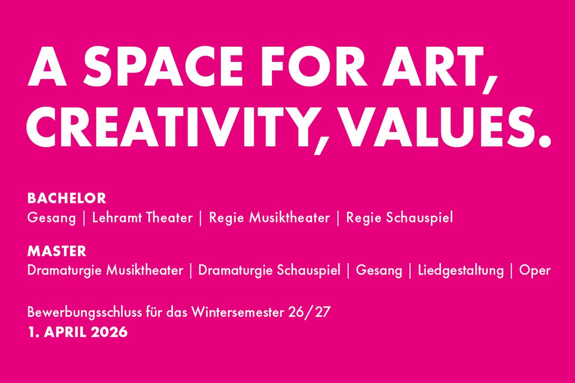 Bewerbungsslogan 2026: A SPACE FOR ART, CREATIVITY, VALUES.