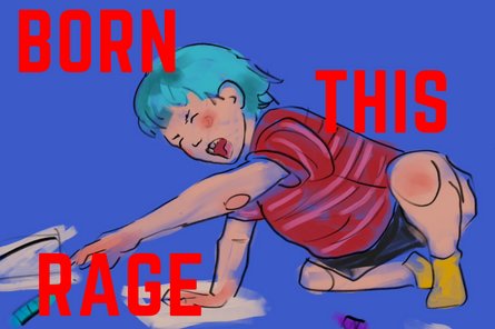 Text "THIS RAGE" auf pinken Hintergrund