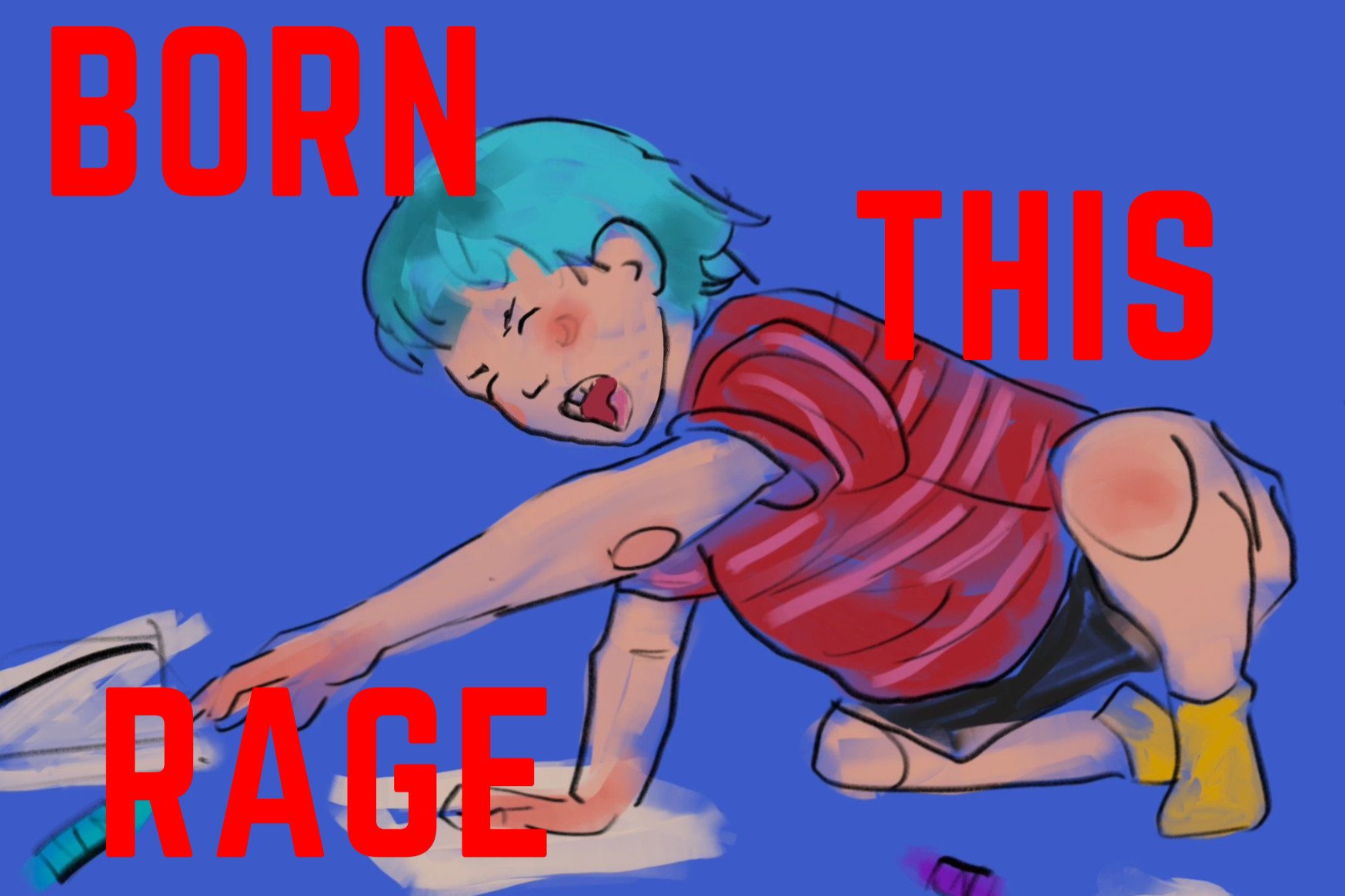 Text "THIS RAGE" auf pinken Hintergrund
