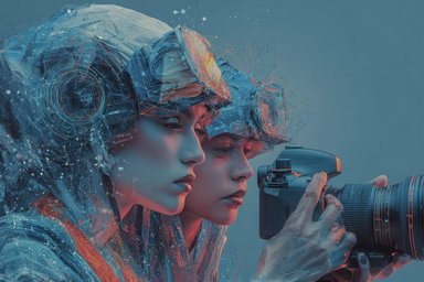 2026-02-04 Filmmaking Workshop KI-generiertes Bild von 2 Personen, die auf eine Kamera schauen