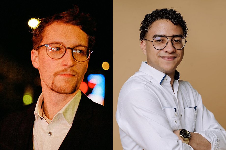 2025-12-17 Jacob Eckert Solo/Luis Tonos Sextet Collage von Porträts der Künstler