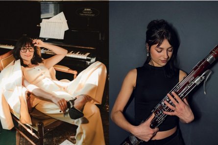 Collage von Künstlerinnenfotos von Monta Tup?ijenko und Jeanne Lavalle