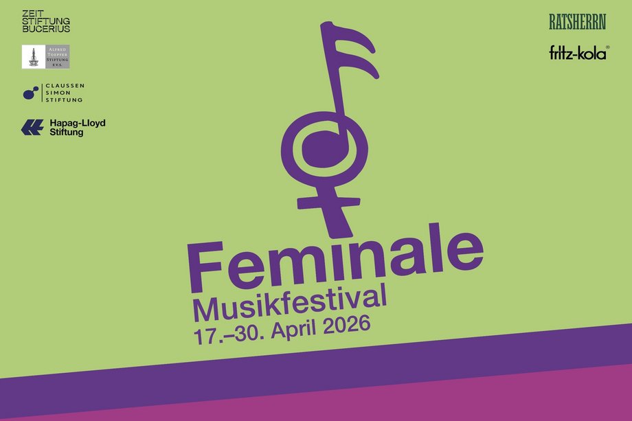 Feminale logo against a green background