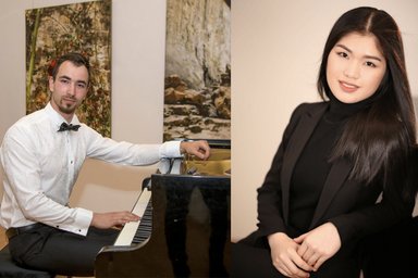 Pianisten der HfMT Porträt eines Mannes und einer Frau