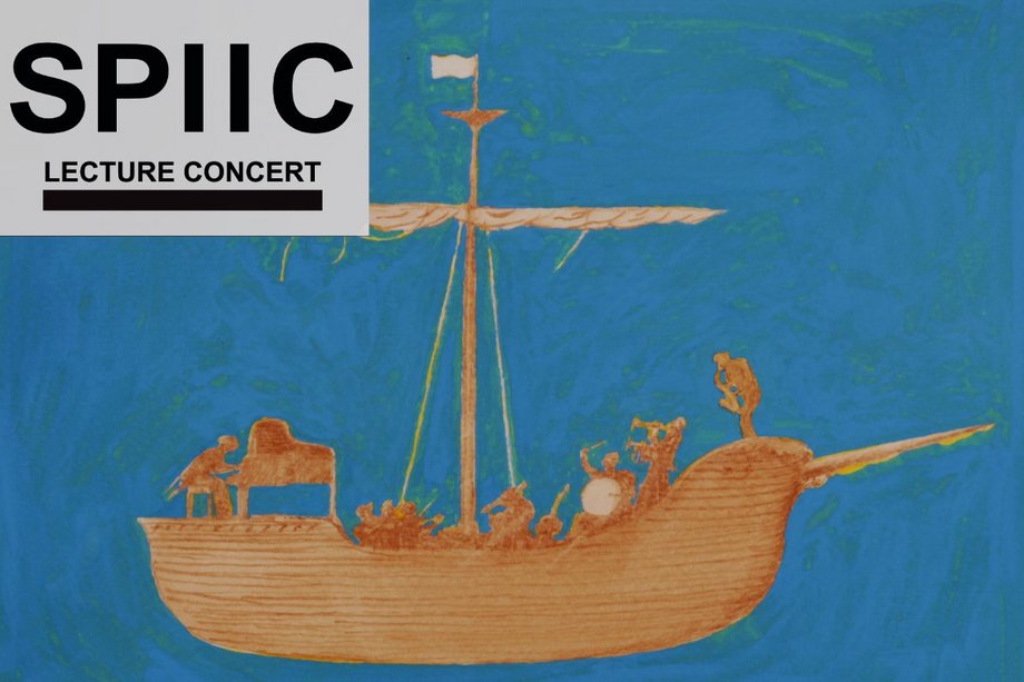 SPIIC Graphic with boat and musicians