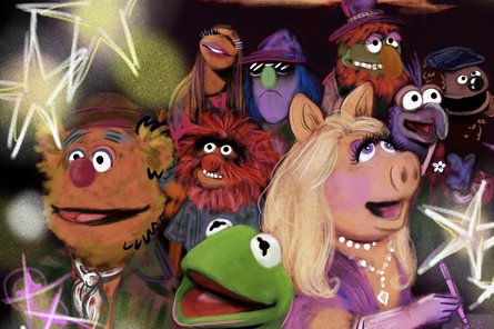 Illustration von den Muppets vor dem Savoy Kino
