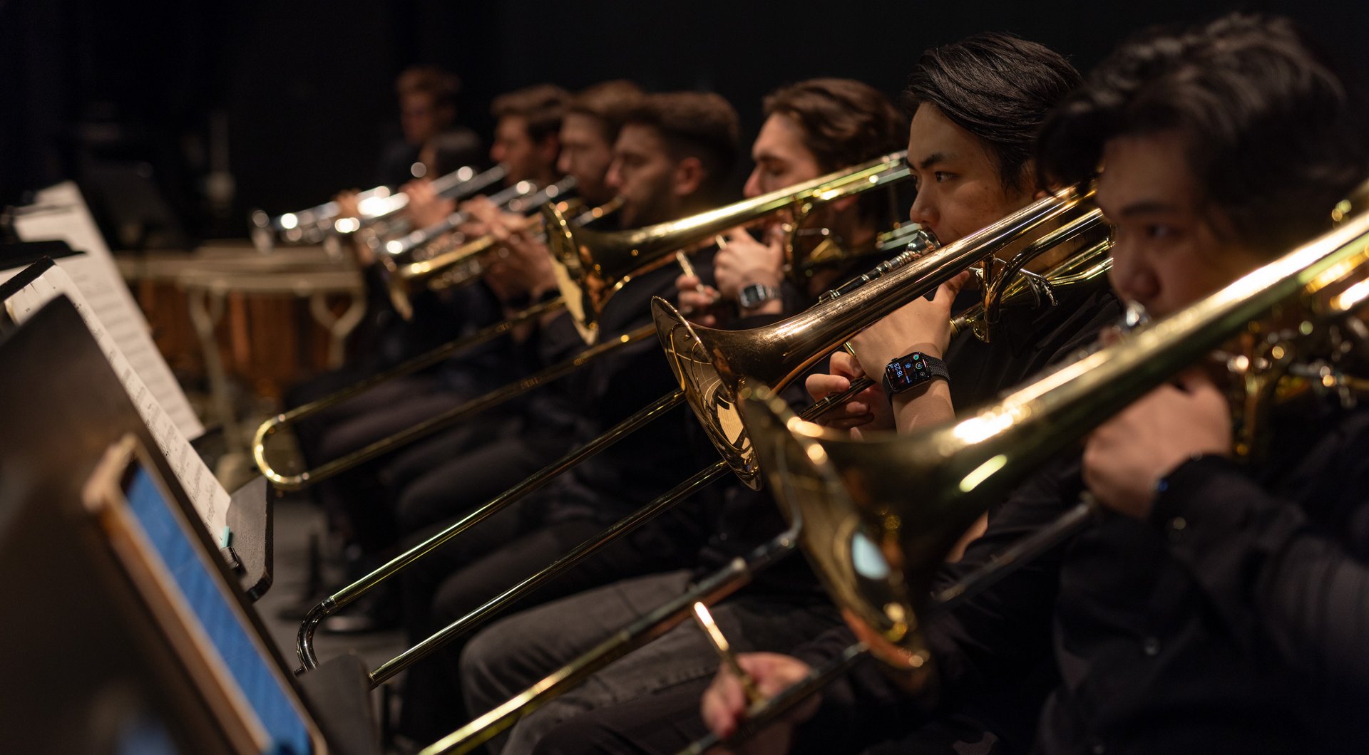 Trombonists in the orchestra