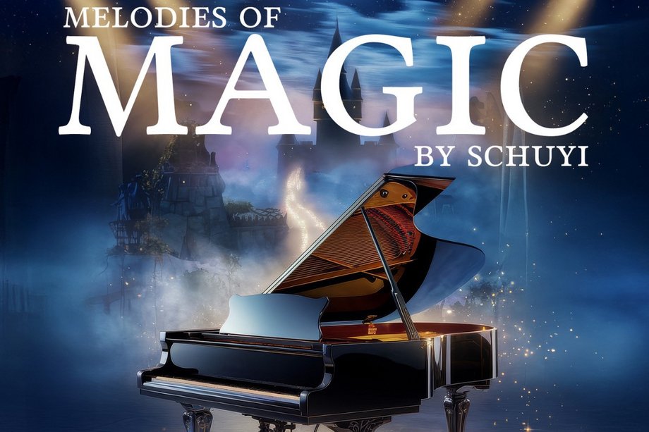2026-03-07.08 Melodies of Magic Flügel vor einem dunklen Hintergrund mit einem Schloss