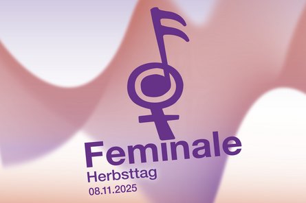 2025-11-08 FeminaleHerbsttag Logo der Feminale; Note und weiblich-Zeichen ineinander