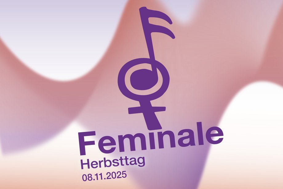 2025-11-08 FeminaleHerbsttag Logo der Feminale; Note und weiblich-Zeichen ineinander