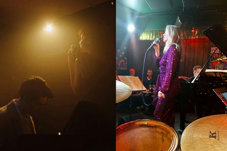 Collage von Auftrittsfotos der beiden Ensembles