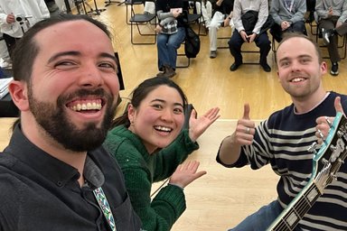 Trio Peace Recording featuring the three jazz musicians of Trio Peace