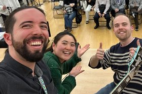 Trio Peace Recording featuring the three jazz musicians of Trio Peace