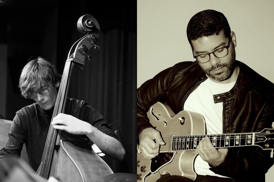 Collage von zwei Künstlerporträts