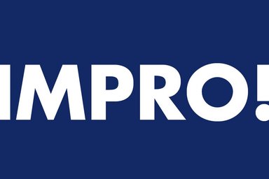 Text "IMPRO!" on a dark blue background