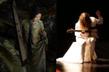 zwei Künstler:innenporträts in einer Collage