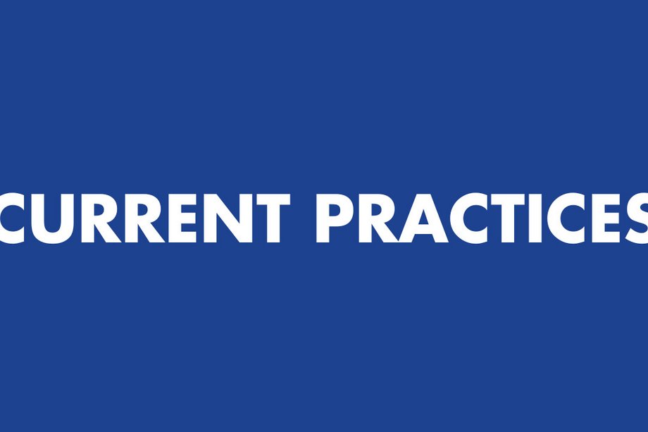 Grafik.Current Practices Grafik mit Schriftzug "Current Practices"