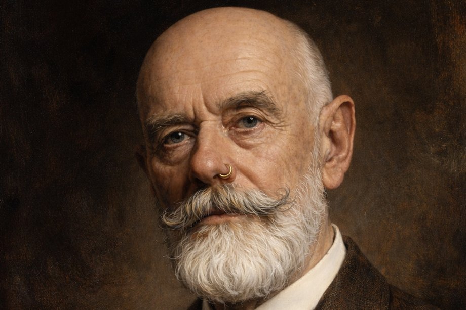 KI-generiertes Porträt von Dr. Faustus mit Nasenpiercing