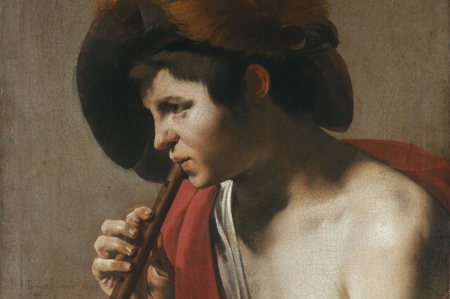 Hendrick Terbrugghen, Blockflöte spielender Knabe Gemälde: Hendrick Terbrugghen, Blockflöte spielender Knabe