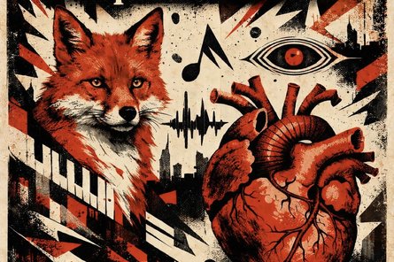 2026-07-04 Studiokonzert Komposition KI-Grafik von einem Fuchs und einem Herz