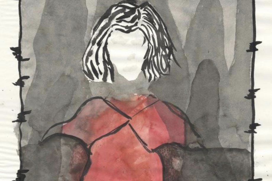 2025-12-04 La Voix de Carmen Painted watercolor portrait of a figure without a face
