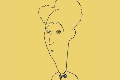 Caricature on yellow background