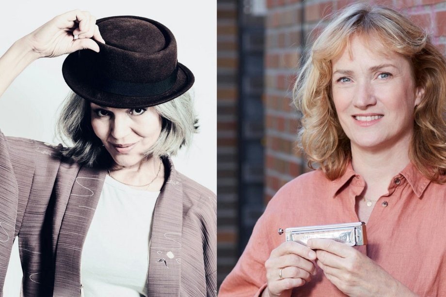 Jazz Heroes: San Glaser & Hermine Deurloo Collage der Künstlerinnenporträts von San Glaser und Hermine Deurloo