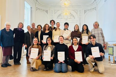 Group photo with scholarship holders and donors