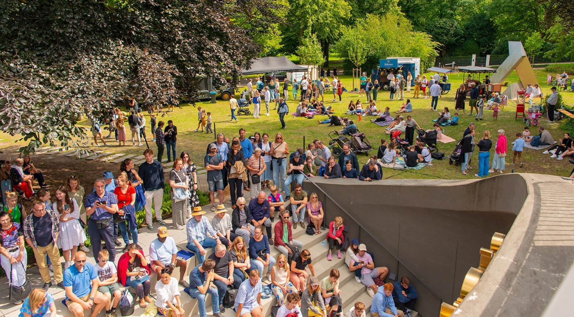 Photo of many people from above