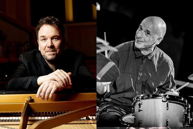 Collage der Porträts von Florian Weber und Joey Baron